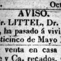 Figura 3. Aviso en La Gaceta Mercantil (31 de octubre de 1825).