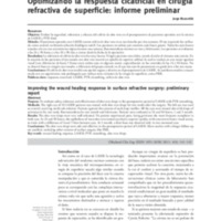 Optimizando la respuesta cicatricial en cirugía<br /><br />
refractiva de superficie: informe preliminar